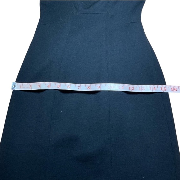 DIANE VON FURSTENBERG  Wool Blend Black Dress 100% Silk Trim Side Zipper US Sz 2 - Picture 8 of 10